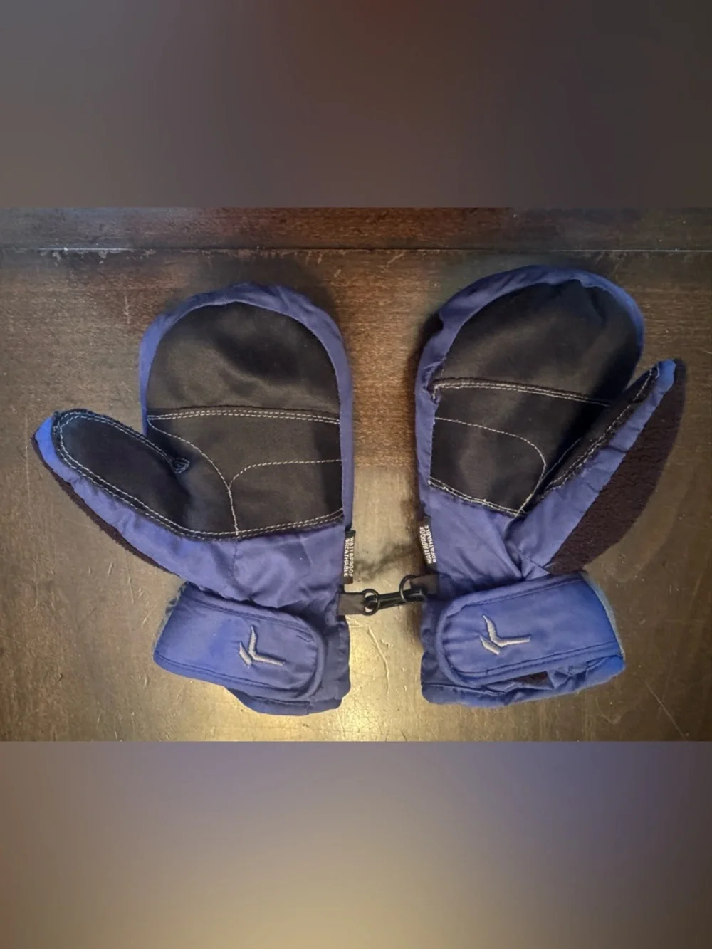 KOMBI Kids Blue and Gray Mittens